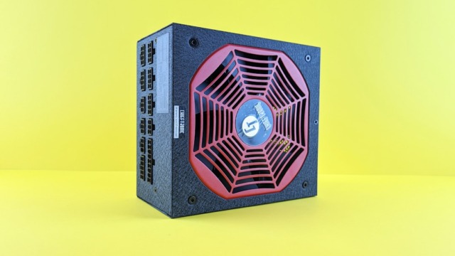 a computer case sitting on top of a yellow surface