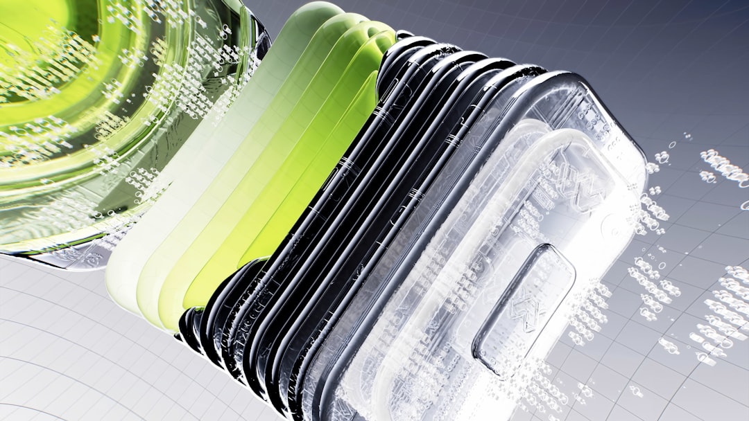 An artist’s illustration of artificial intelligence (AI). This image explores AI-generated media can be watermarked. It was created by Zünc Studio as part of the Visualising AI project launched by Google DeepMind. | a close up of a stack of plastic containers