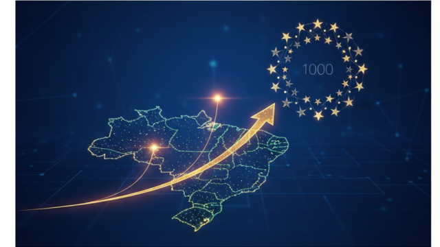 Crie uma imagem de capa editorial horizontal, moderna e sofisticada para um artigo sobre: Do Brasil para o Top 100: A Nova Onda das Startups de IA. Categoria: IA para Todos. Contexto: Duas startups brasileiras foram reconhecidas entre as 100 mais promissoras do mundo, sinalizando uma nova fase da IA foc. Termos-chave: startups, brasileiras, ganham, destaque, global, entre. Tom: inteligente e acessível. Portal de notícias sobre inteligência artificial e tecnologia. Estilo jornalístico, limpo, tecnológico e profissional. Sem texto embutido na imagem. Sem logos de marcas, sem rostos famosos identificáveis, sem elementos aleatórios fora do contexto. Aspecto 16:9. Alta qualidade editorial.